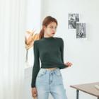 Padded-shoulder Long-sleeve Top