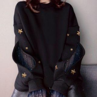 Sheer Paneled Sweatshirt