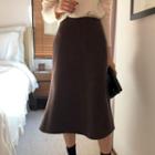 Flare Wool Blend Skirt