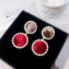 Faux Pearl Drop Statement Earring 1 Pair - Wine Red - One Size