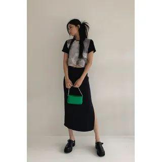 Plain Slit-side Long Skirt