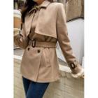 Belted Flap Pleated-back Jacket