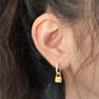 Lock Pendant Sterling Silver Dangle Earring