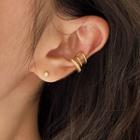 Rhinestone Alloy Asymmetrical Cuff Earring 1 Pair - Asymmetrical - Gold - One Size