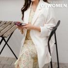 Plus Size Single-breasted Plain Blazer