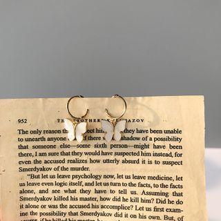 Butterfly Sterling Silver Dangle Earring 1 Pair - E315 - Gold - One Size