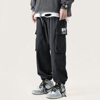 Graphic Patch Harem Cargo Pants