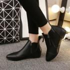 Hidden-wedge Zip-side Stitched Ankle Boots