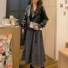 Biker Jacket / Long-sleeve Midi Dress
