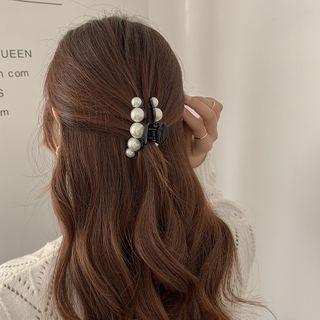 Faux Pearl Hair Claw 1 Pc - Black - One Size