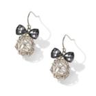 Bow Alloy Dangle Earring 1 Pair - Coffee Gold - One Size