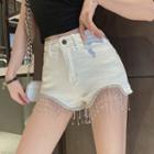 Fringe Denim Hot Pants