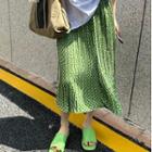 Plaid Midi Skirt Green - One Size