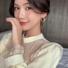 Faux Pearl Chained Alloy Earring 1 Pair - S925 Silver Pin - Gold - One Size