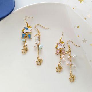 Alloy Unicorn Faux Pearl Dangle Earring