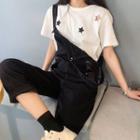 Short-sleeve Star T-shirt / Sequin Jumper Pants