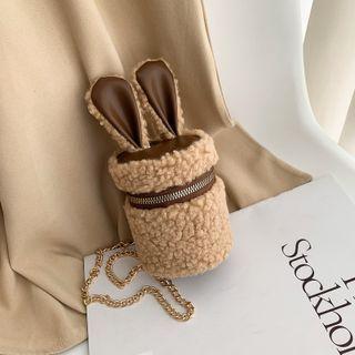 Fleece Cylinder Bucket Crossbody Bag