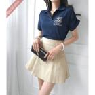 Letter Embroidery Polo Shirt