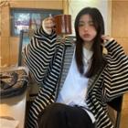 Hood Striped Cardigan Stripes - Black & White - One Size