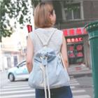 Denim Drawstring Backpack
