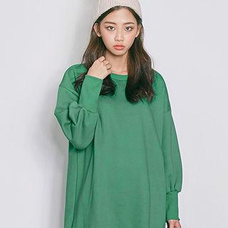 Balloon-sleeve Long Pullover Dress