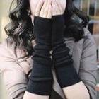 Fingerless Gloves Dot - Black - One Size