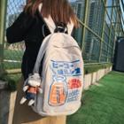 Set: Drink Print Backpack + Cow Charm