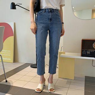 Washed Straight-cut Jeans In 2 Lengths