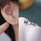 Panda Alloy Earring 1 Pair - With Earring Backs - Silver - One Size