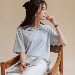 Plain Sailor-collar T-shirt