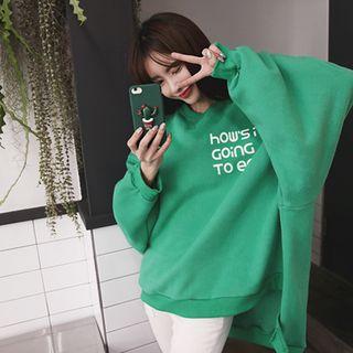 Lettering Dip-back Oversized Sweatshirt