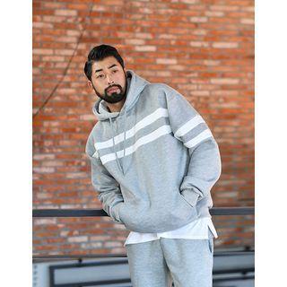 Contrast-trim Napped Hoodie