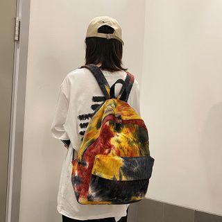 Print Corduroy Backpack