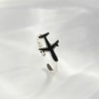 Plane Sterling Silver Open Ring