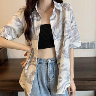 Tie-dye Short-sleeve Shirt Jacket