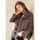 High-neck Faux-fur Jacket