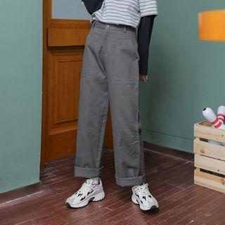Cartoon Tagged Wide-leg Cargo Pants