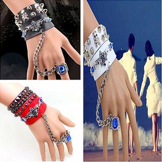 Embellished Studded Ring Bracelet