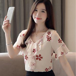 Flower Short-sleeve Top