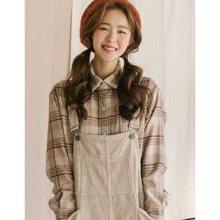 Snap-button Plaid Flannel Shirt