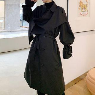 Wrap Tie-cuff Trench Coat