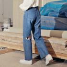 Slashed Wide-leg Jeans