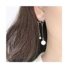 925 Sterling Silver Faux Pearl Drop Earring 0849 - White - One Size