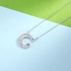 925 Sterling Silver Fashion Personality English Alphabet C Cubic Zircon Necklace Silver - One Size