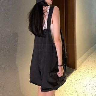 Baggy Denim Dungaree Shorts