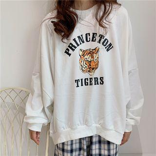 Long-sleeve Print Oversize Pullover