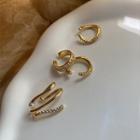 Rhinestone Alloy Cuff Earring / Layered Alloy Cuff Earring