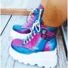 Colorful Wedge Heel Short Boots