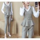Mock Two-piece Top + Slim-fit Pants