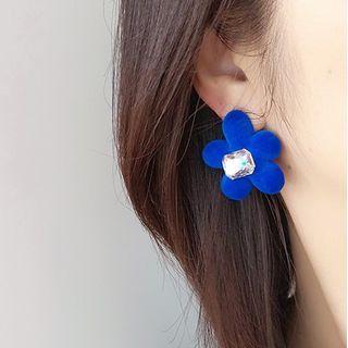 Rhinestone Flower Alloy Earring